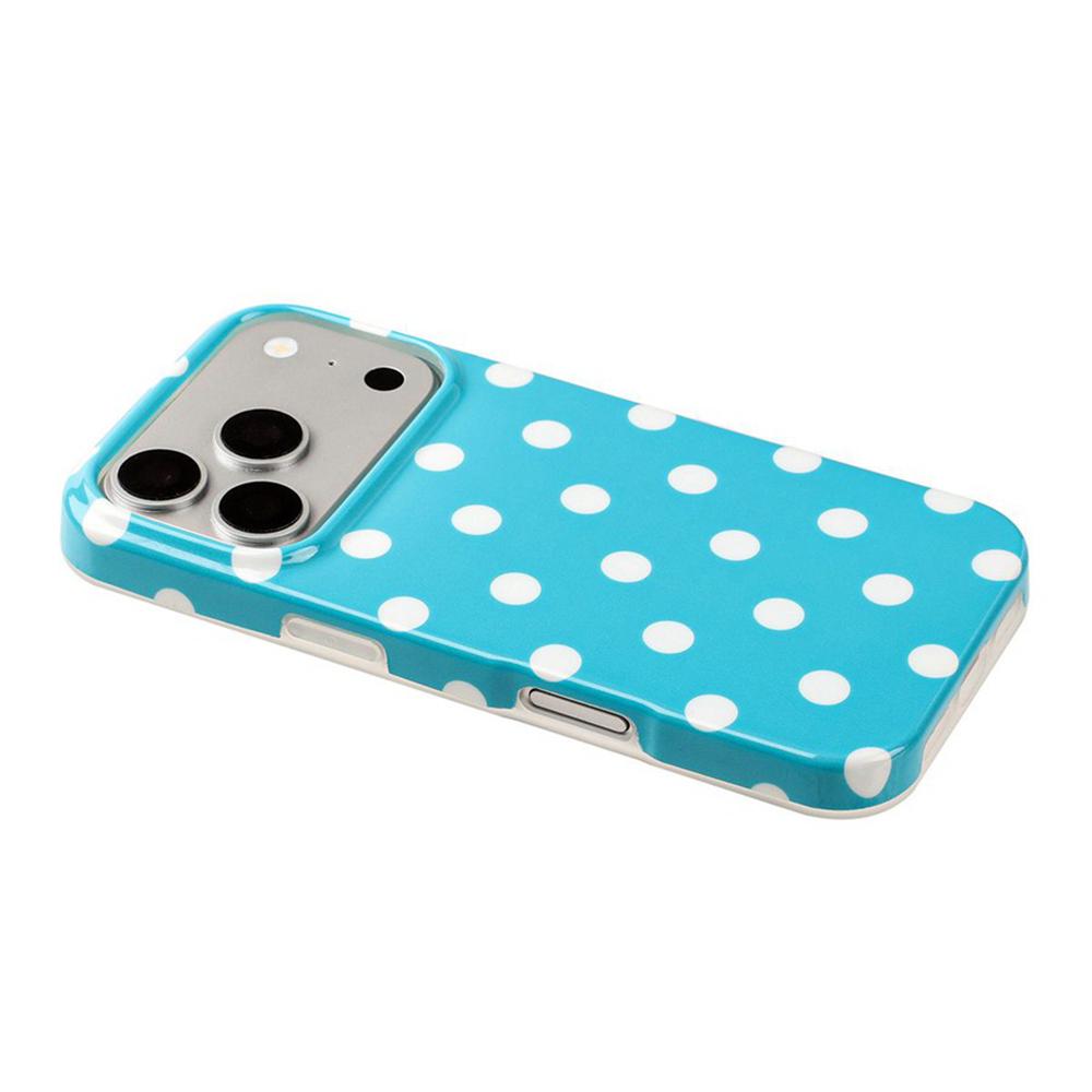 For iPhone 17 Pro Max Full Coverage IMD Printed Retro Large Dots Pattern TPU Phone Case - Blue - EDA009866503B