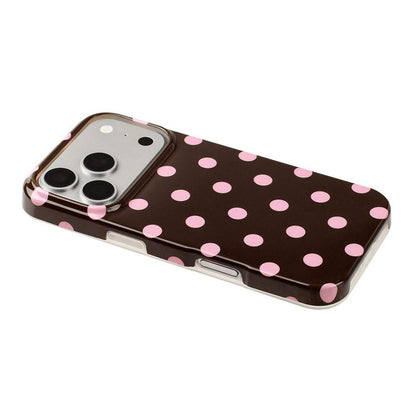 For iPhone 17 Pro Max Full Coverage IMD Printed Retro Large Dots Pattern TPU Phone Case - Coffee - EDA009866503C