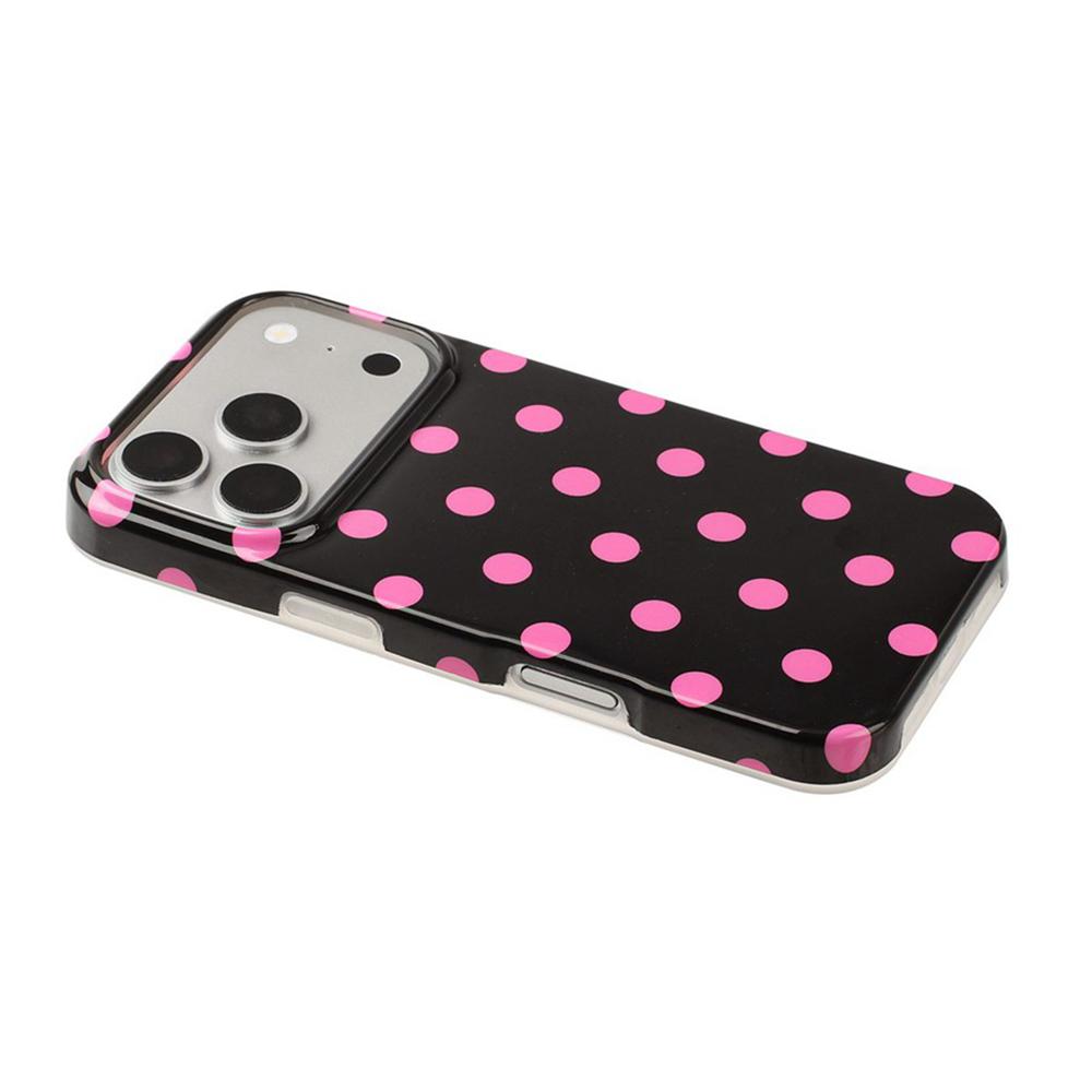 For iPhone 17 Pro Max Full Coverage IMD Printed Retro Large Dots Pattern TPU Phone Case - Black - EDA009866503D