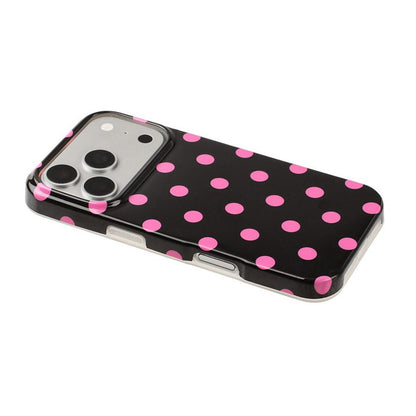 For iPhone 17 Pro Max Full Coverage IMD Printed Retro Large Dots Pattern TPU Phone Case - Black - EDA009866503D