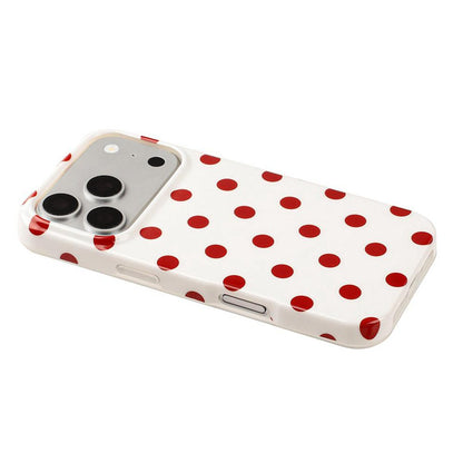 For iPhone 17 Pro Max Full Coverage IMD Printed Retro Large Dots Pattern TPU Phone Case - White - EDA009866503E