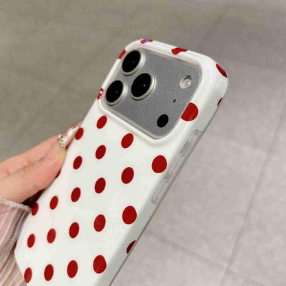 For iPhone 17 Pro Max Full Coverage IMD Printed Retro Large Dots Pattern TPU Phone Case - White - EDA009866503E