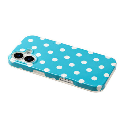 For iPhone 16 Plus Full Coverage IMD Printed Retro Large Dots Pattern TPU Phone Case - Blue - EDA009866508B