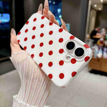 For iPhone 16 Plus Full Coverage IMD Printed Retro Large Dots Pattern TPU Phone Case - White - EDA009866508E