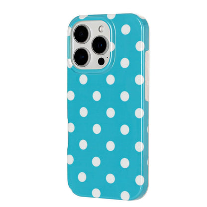 For iPhone 15 Pro Full Coverage IMD Printed Retro Large Dots Pattern TPU Phone Case - Blue - EDA009866511B