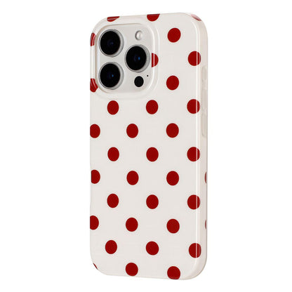 For iPhone 15 Pro Full Coverage IMD Printed Retro Large Dots Pattern TPU Phone Case - White - EDA009866511E