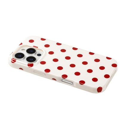 For iPhone 15 Pro Full Coverage IMD Printed Retro Large Dots Pattern TPU Phone Case - White - EDA009866511E