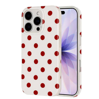 For iPhone 14 Pro Max Full Coverage IMD Printed Retro Large Dots Pattern TPU Phone Case - White - EDA009866514E