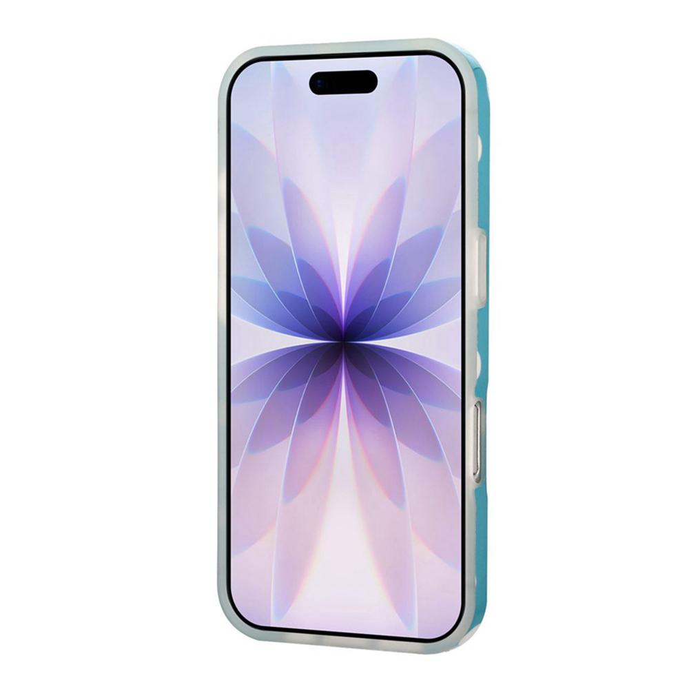For iPhone 14 Plus Full Coverage IMD Printed Retro Large Dots Pattern TPU Phone Case - Blue - EDA009866516B