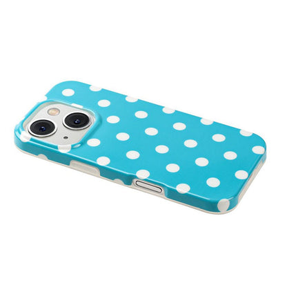 For iPhone 13 Pro Max Full Coverage IMD Printed Retro Large Dots Pattern TPU Phone Case - Blue - EDA009866518B
