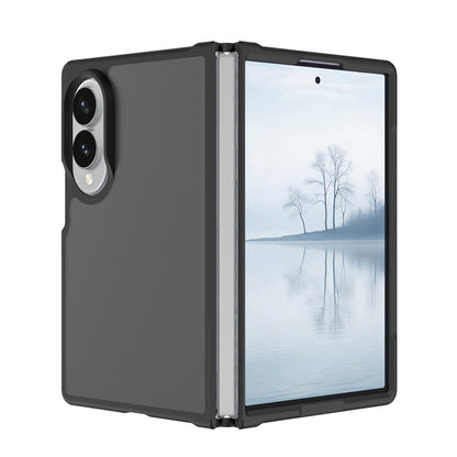 For Galaxy Z Fold8 5G Skin Feel Contrast Color TPU Hybrid PC Phone Case - Black - EDA009866801A