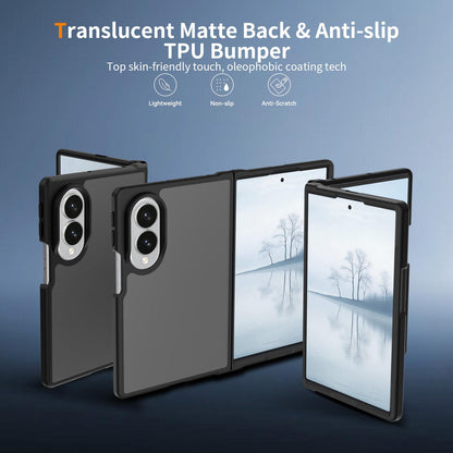 For Galaxy Z Fold8 5G Skin Feel Contrast Color TPU Hybrid PC Phone Case - Black - EDA009866801A