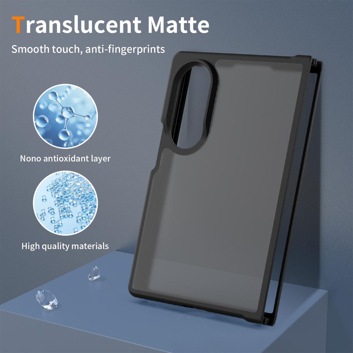 For Galaxy Z Fold8 5G Skin Feel Contrast Color TPU Hybrid PC Phone Case - Black - EDA009866801A