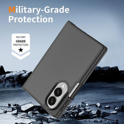 For Galaxy Z Fold8 5G Skin Feel Contrast Color TPU Hybrid PC Phone Case - Black - EDA009866801A