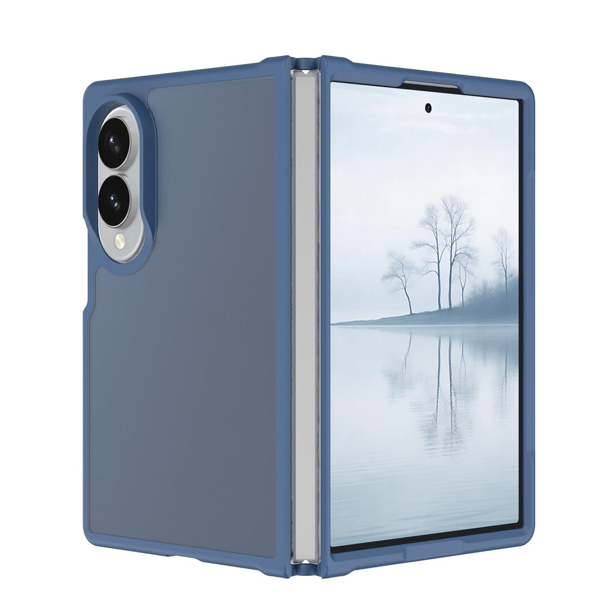 For Galaxy Z Fold8 5G Skin Feel Contrast Color TPU Hybrid PC Phone Case - Blue - EDA009866801B