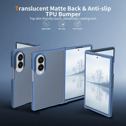 For Galaxy Z Fold8 5G Skin Feel Contrast Color TPU Hybrid PC Phone Case - Blue - EDA009866801B