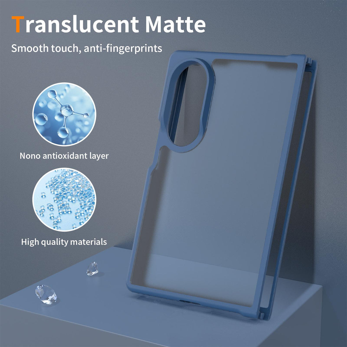 For Galaxy Z Fold8 5G Skin Feel Contrast Color TPU Hybrid PC Phone Case - Blue - EDA009866801B