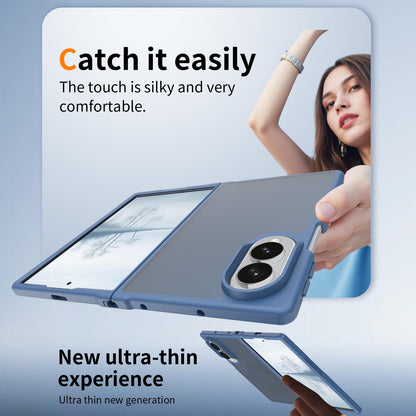 For Galaxy Z Fold8 5G Skin Feel Contrast Color TPU Hybrid PC Phone Case - Blue - EDA009866801B