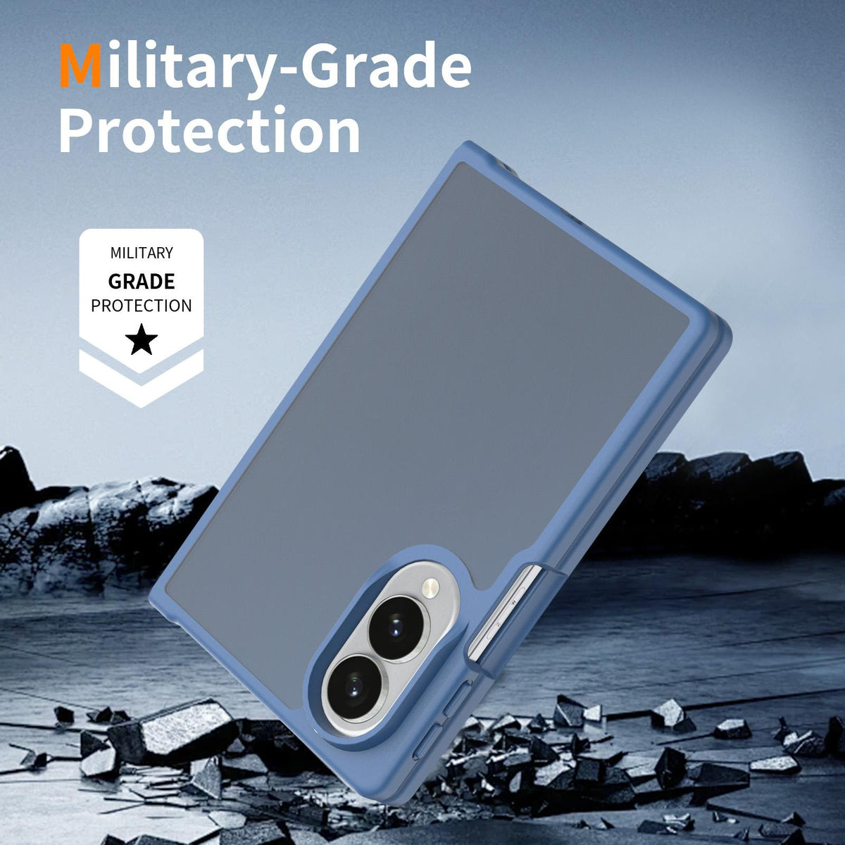 For Galaxy Z Fold8 5G Skin Feel Contrast Color TPU Hybrid PC Phone Case - Blue - EDA009866801B