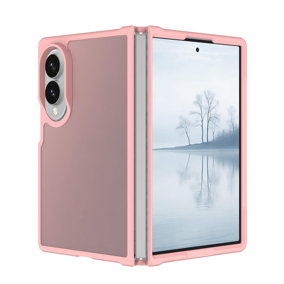 For Galaxy Z Fold8 5G Skin Feel Contrast Color TPU Hybrid PC Phone Case - Pink - EDA009866801C