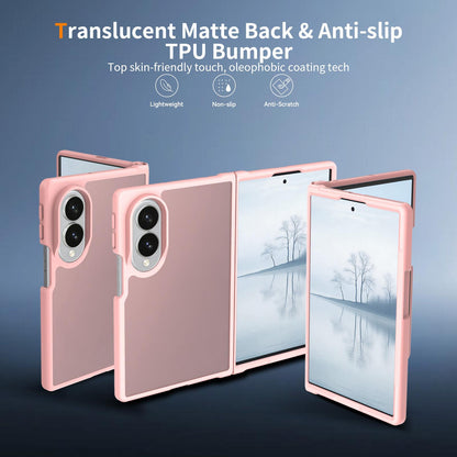 For Galaxy Z Fold8 5G Skin Feel Contrast Color TPU Hybrid PC Phone Case - Pink - EDA009866801C