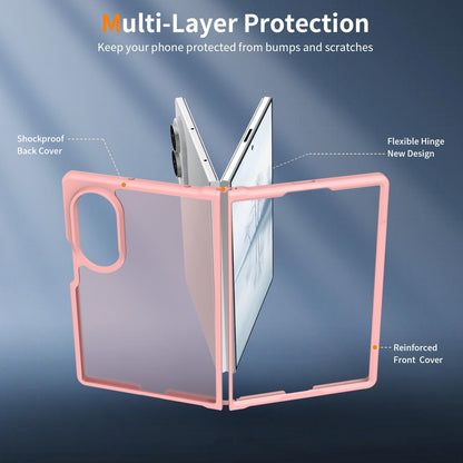 For Galaxy Z Fold8 5G Skin Feel Contrast Color TPU Hybrid PC Phone Case - Pink - EDA009866801C