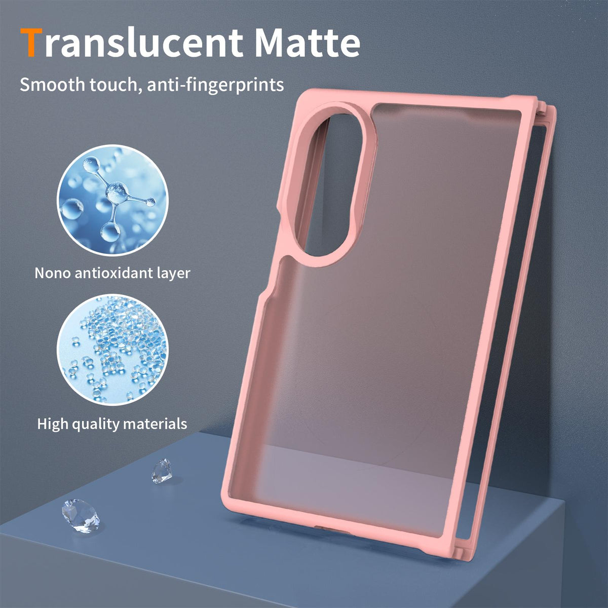 For Galaxy Z Fold8 5G Skin Feel Contrast Color TPU Hybrid PC Phone Case - Pink - EDA009866801C