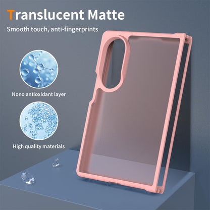 For Galaxy Z Fold8 5G Skin Feel Contrast Color TPU Hybrid PC Phone Case - Pink - EDA009866801C