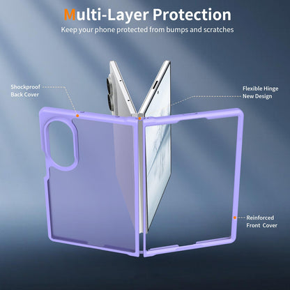 For Galaxy Z Fold8 5G Skin Feel Contrast Color TPU Hybrid PC Phone Case - Purple - EDA009866801D