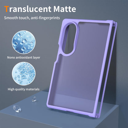 For Galaxy Z Fold8 5G Skin Feel Contrast Color TPU Hybrid PC Phone Case - Purple - EDA009866801D