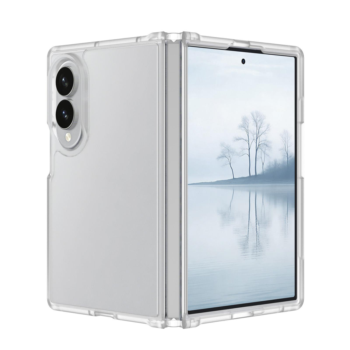 For Galaxy Z Fold8 5G Skin Feel Contrast Color TPU Hybrid PC Phone Case - Matte Transparent - EDA009866801E