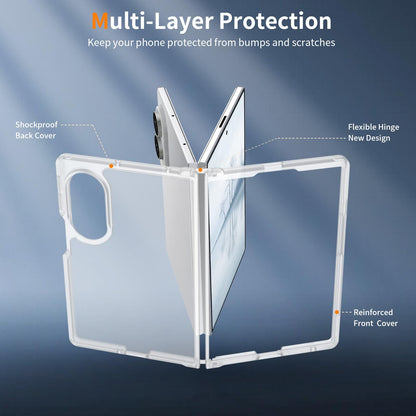 For Galaxy Z Fold8 5G Skin Feel Contrast Color TPU Hybrid PC Phone Case - Matte Transparent - EDA009866801E