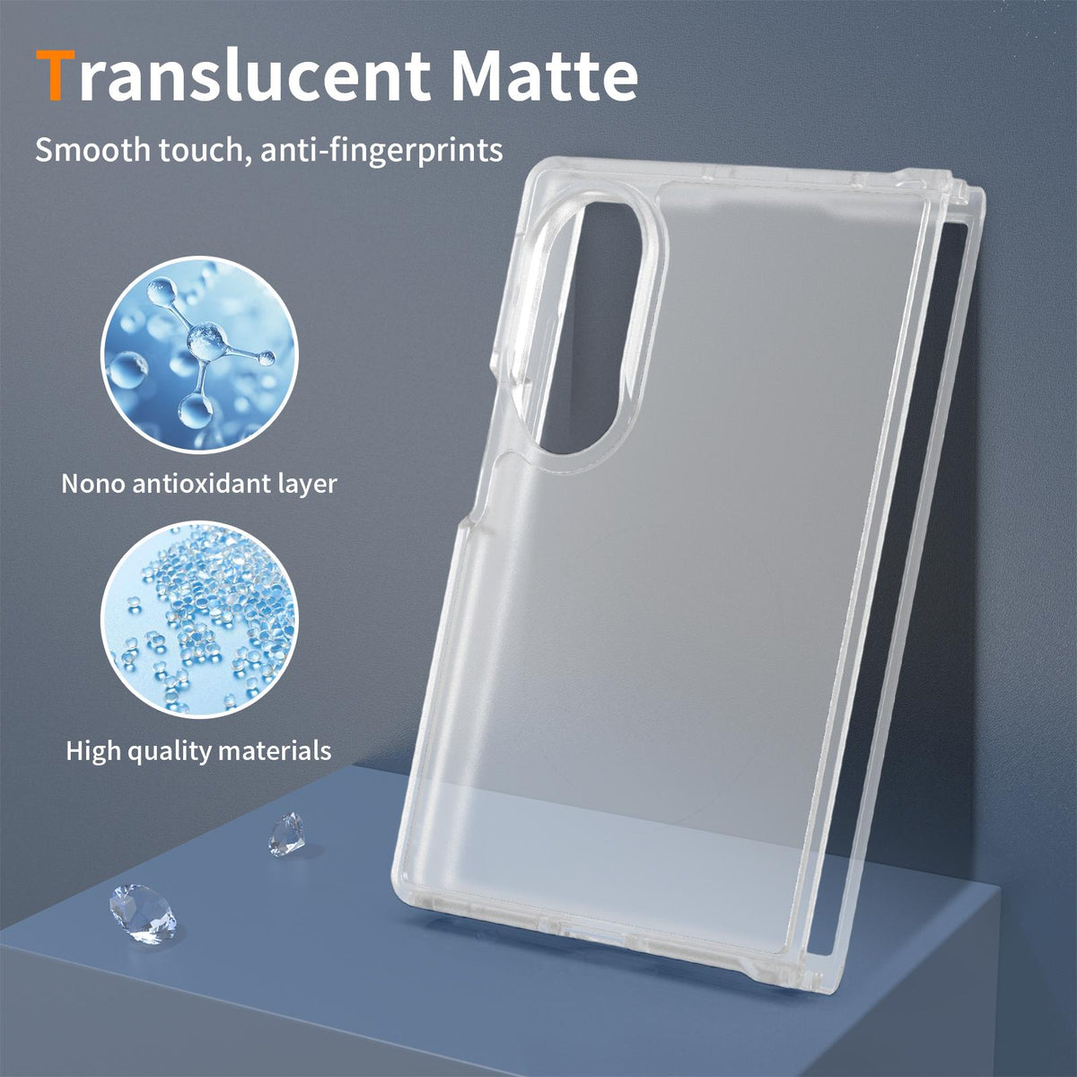 For Galaxy Z Fold8 5G Skin Feel Contrast Color TPU Hybrid PC Phone Case - Matte Transparent - EDA009866801E