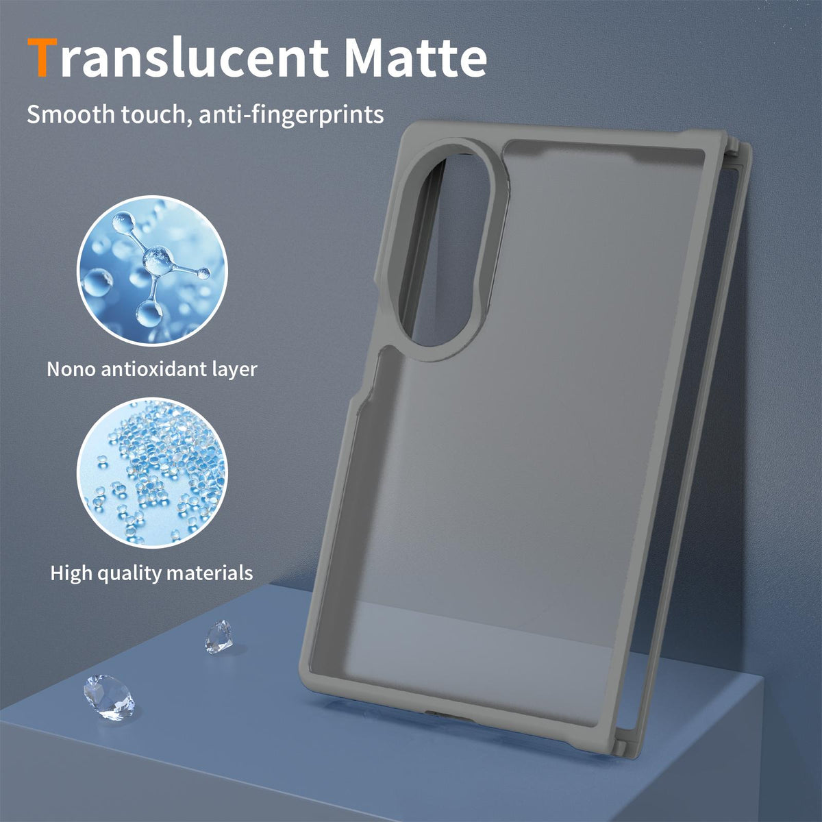 For Galaxy Z Fold8 5G Skin Feel Contrast Color TPU Hybrid PC Phone Case - Dark Grey - EDA009866801F