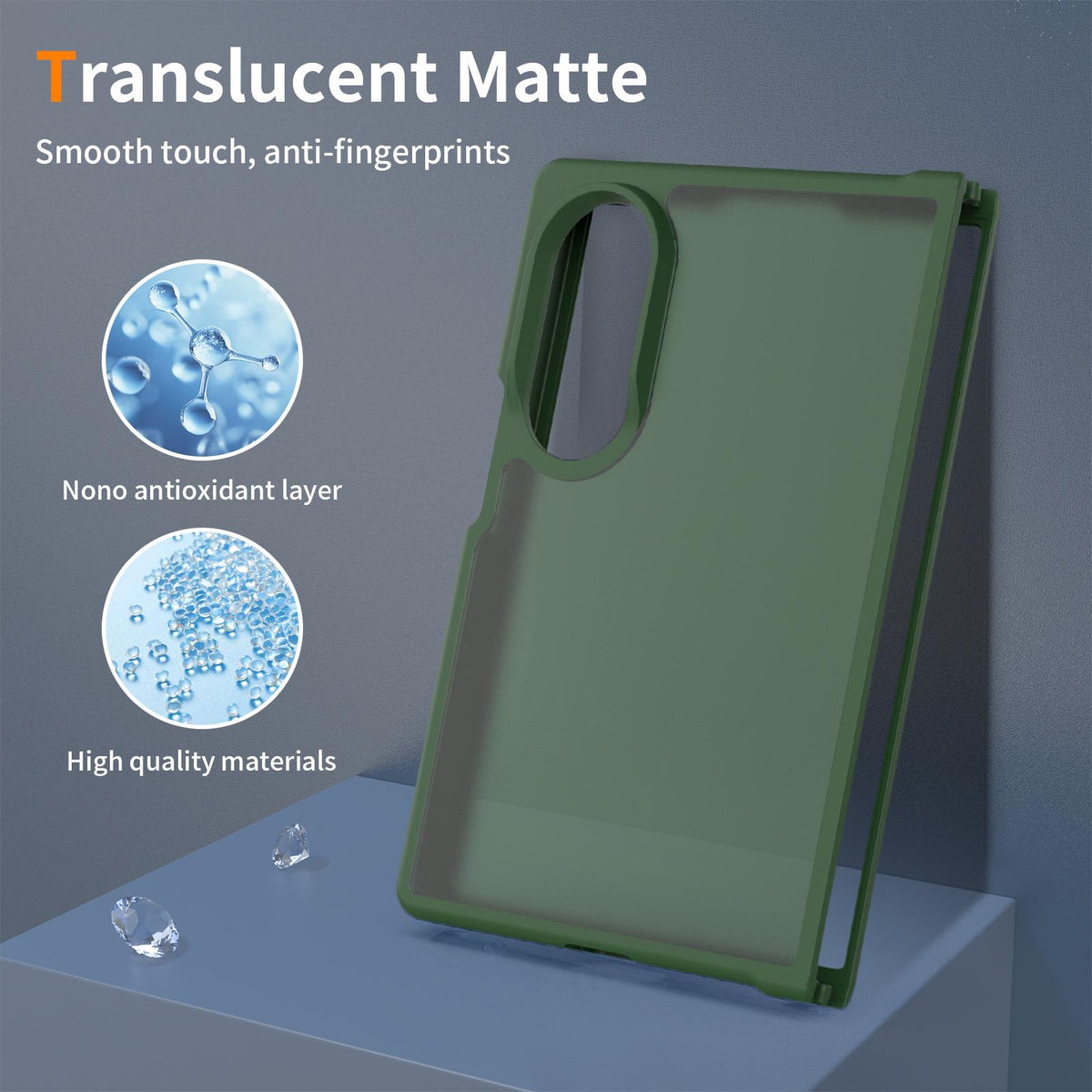 For Galaxy Z Fold8 5G Skin Feel Contrast Color TPU Hybrid PC Phone Case - Dark Green - EDA009866801G