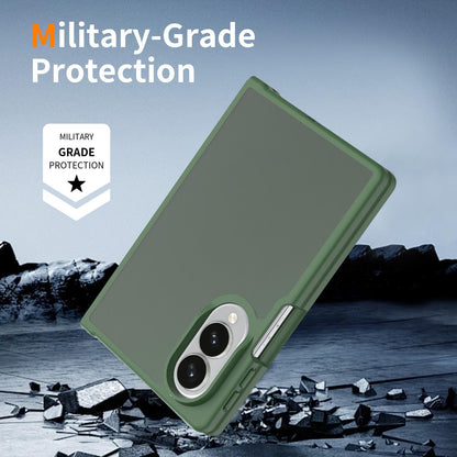 For Galaxy Z Fold8 5G Skin Feel Contrast Color TPU Hybrid PC Phone Case - Dark Green - EDA009866801G
