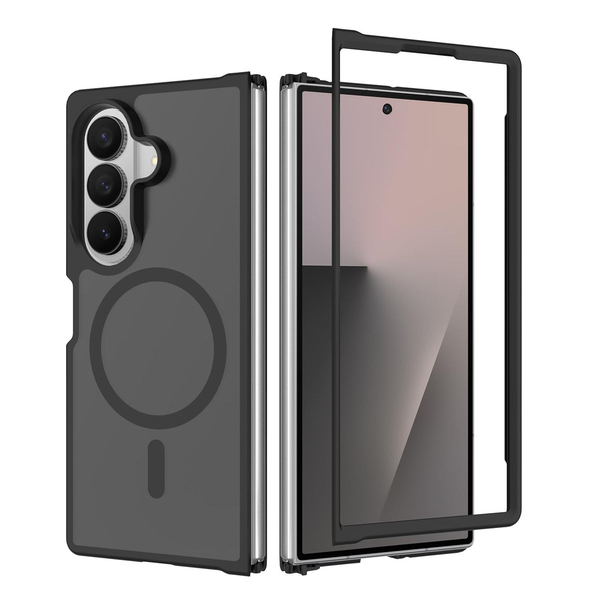 For Galaxy Z Fold8 Ultra 5G Skin Feel TPU Hybrid PC MagSafe Phone Case - Black - EDA009867102A
