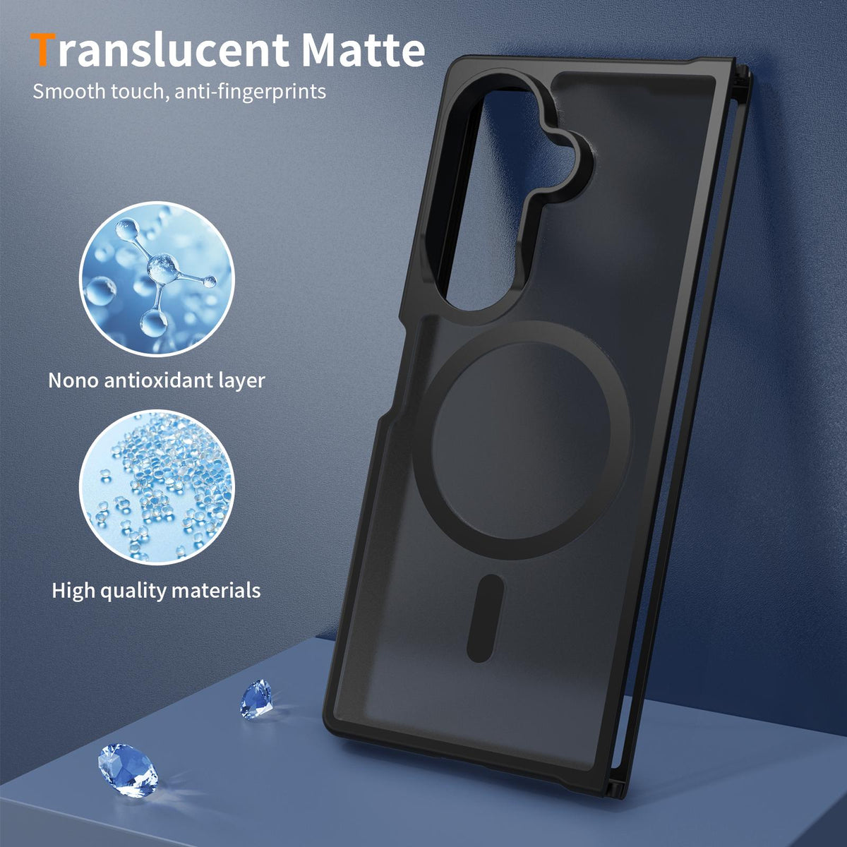 For Galaxy Z Fold8 Ultra 5G Skin Feel TPU Hybrid PC MagSafe Phone Case - Black - EDA009867102A