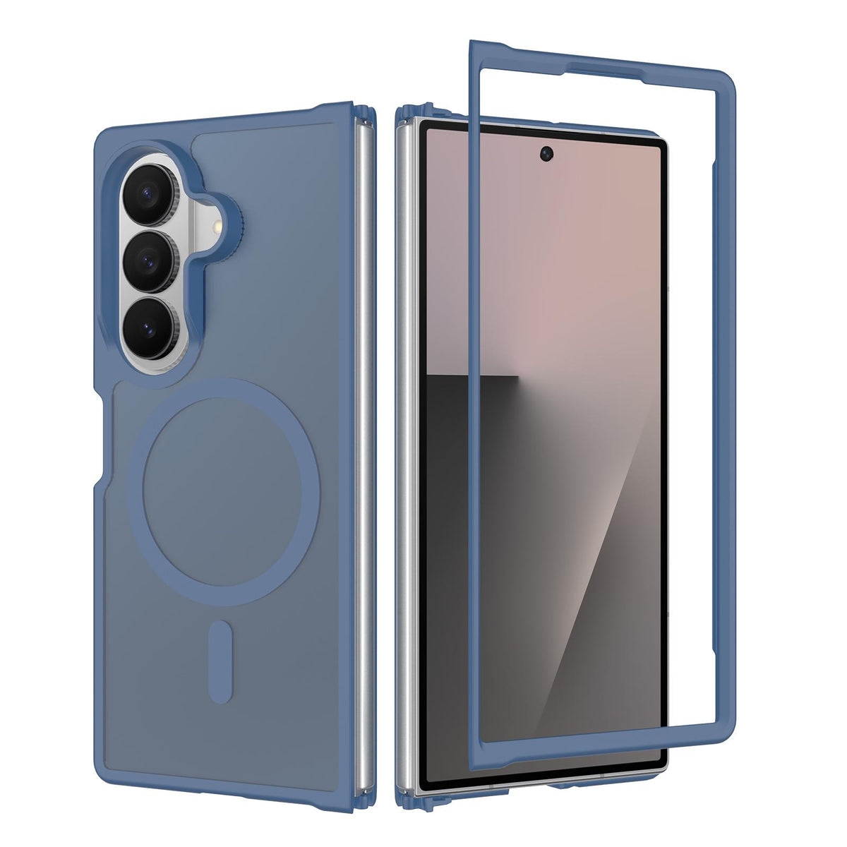 For Galaxy Z Fold8 Ultra 5G Skin Feel TPU Hybrid PC MagSafe Phone Case - Blue - EDA009867102B
