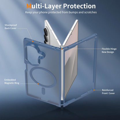 For Galaxy Z Fold8 Ultra 5G Skin Feel TPU Hybrid PC MagSafe Phone Case - Blue - EDA009867102B