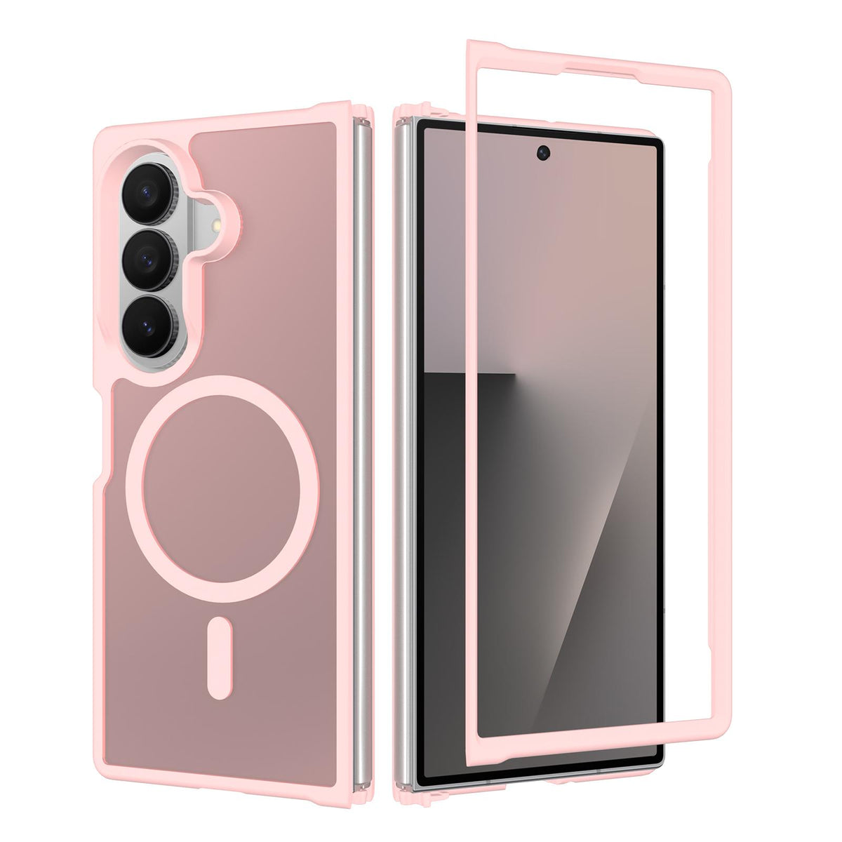 For Galaxy Z Fold8 Ultra 5G Skin Feel TPU Hybrid PC MagSafe Phone Case - Pink - EDA009867102C