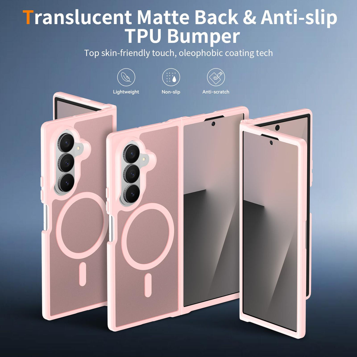 For Galaxy Z Fold8 Ultra 5G Skin Feel TPU Hybrid PC MagSafe Phone Case - Pink - EDA009867102C