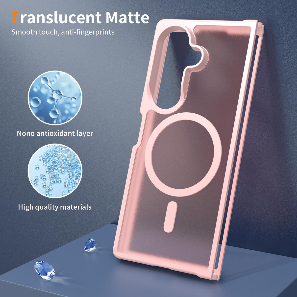 For Galaxy Z Fold8 Ultra 5G Skin Feel TPU Hybrid PC MagSafe Phone Case - Pink - EDA009867102C