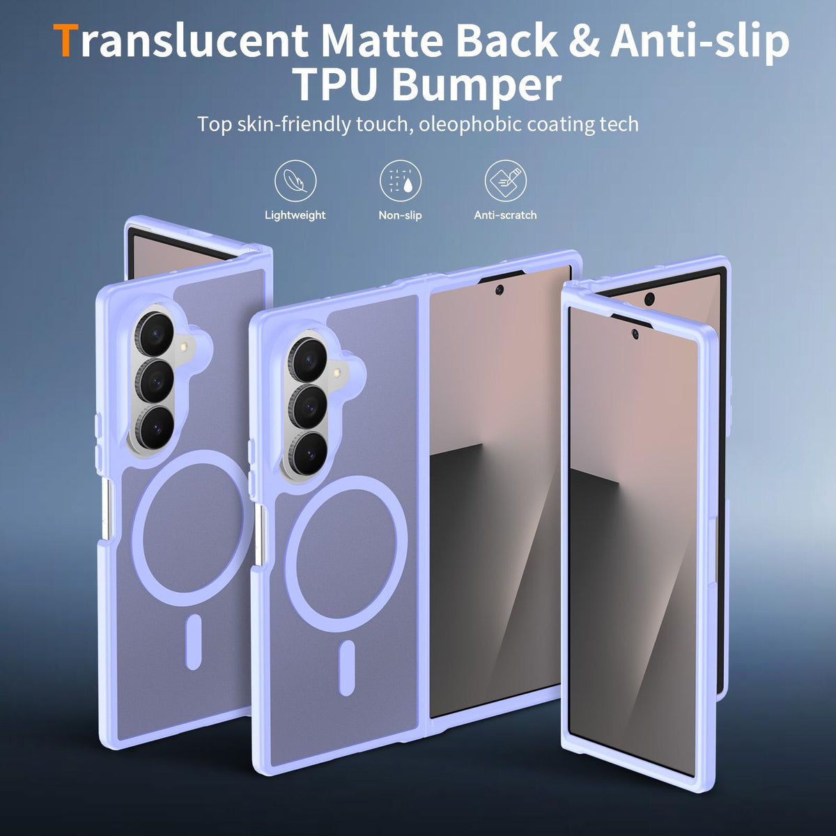 For Galaxy Z Fold8 Ultra 5G Skin Feel TPU Hybrid PC MagSafe Phone Case - Purple - EDA009867102D
