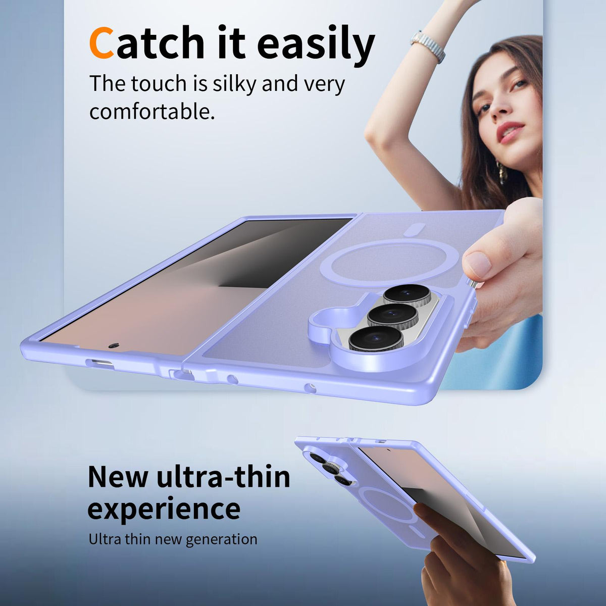 For Galaxy Z Fold8 Ultra 5G Skin Feel TPU Hybrid PC MagSafe Phone Case - Purple - EDA009867102D