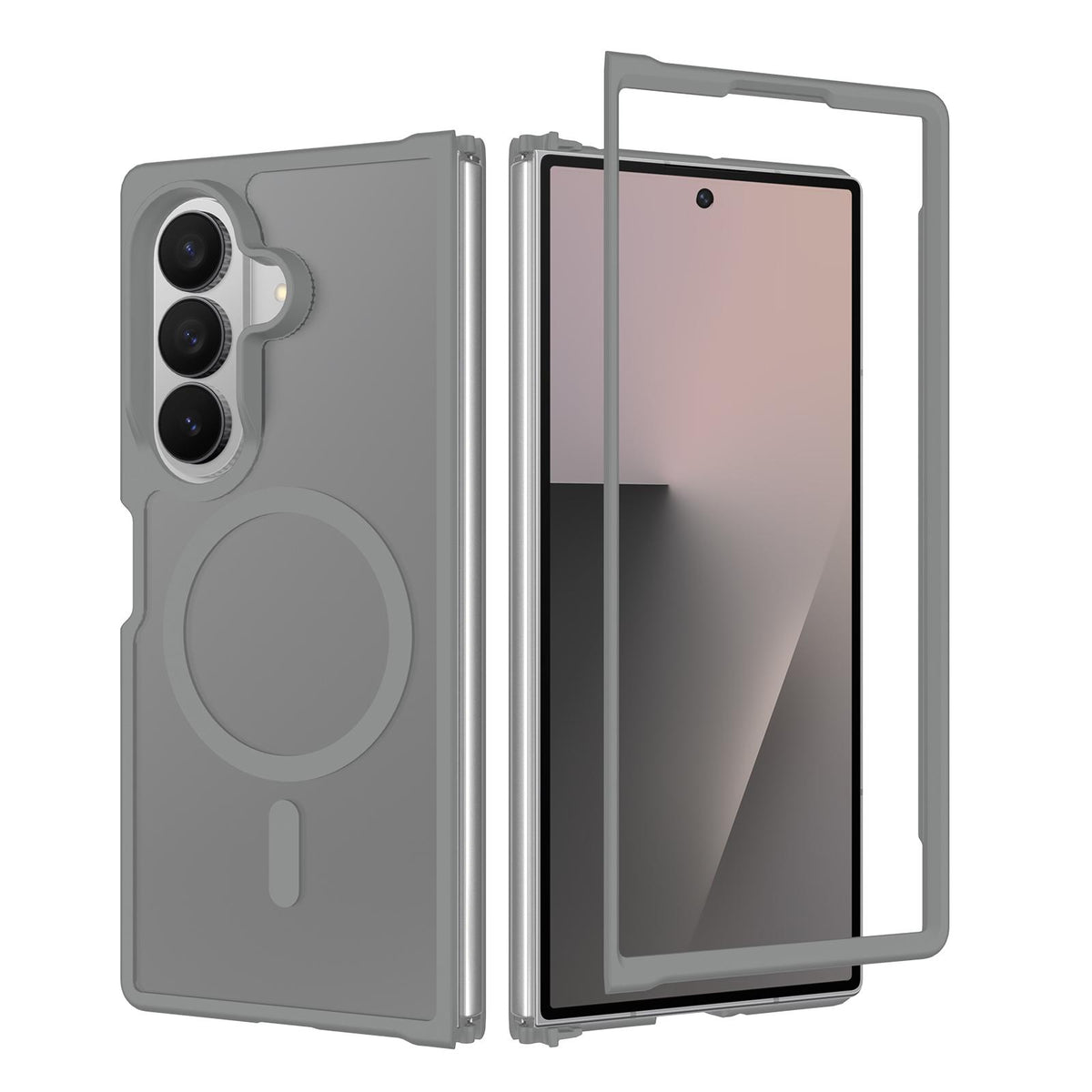 For Galaxy Z Fold8 Ultra 5G Skin Feel TPU Hybrid PC MagSafe Phone Case - Dark Grey - EDA009867102F