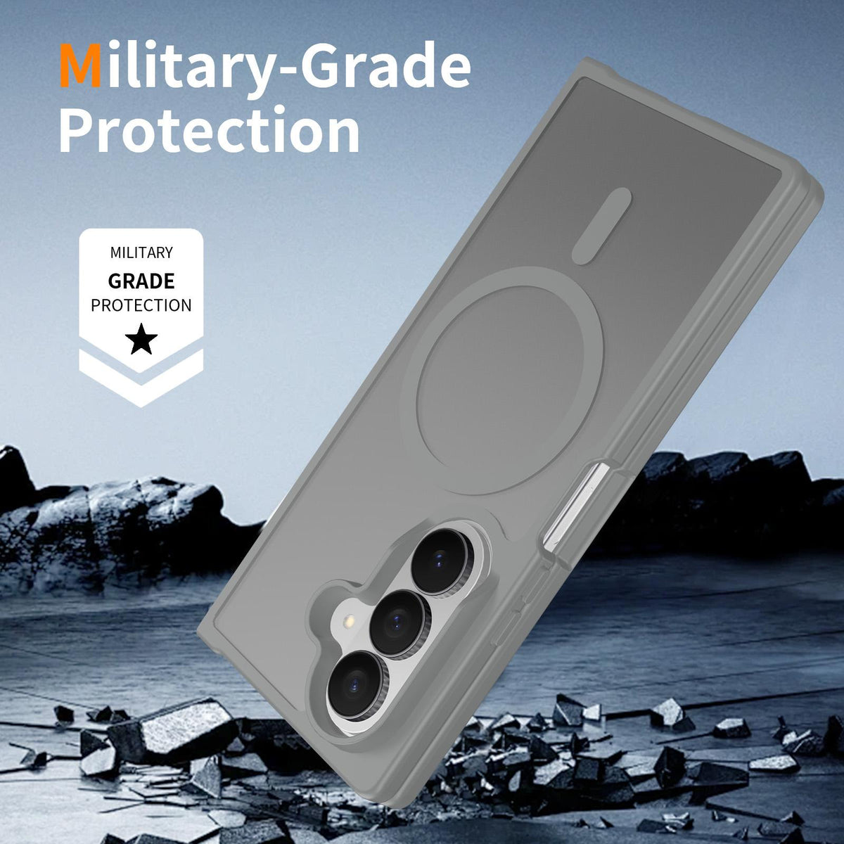 For Galaxy Z Fold8 Ultra 5G Skin Feel TPU Hybrid PC MagSafe Phone Case - Dark Grey - EDA009867102F