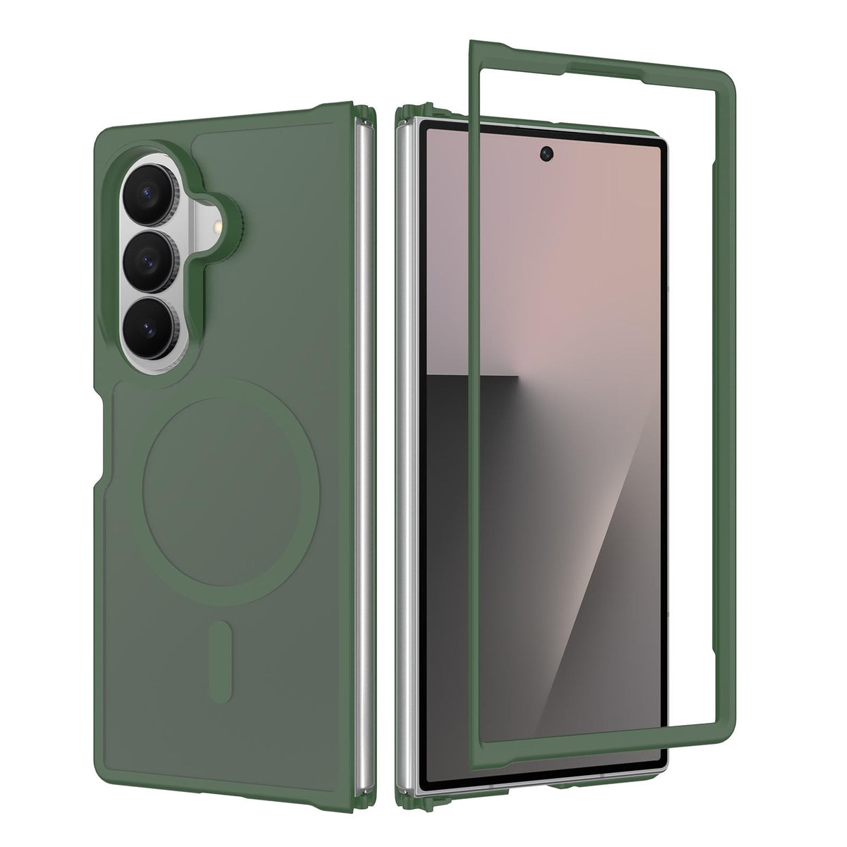 For Galaxy Z Fold8 Ultra 5G Skin Feel TPU Hybrid PC MagSafe Phone Case - Dark Green - EDA009867102G