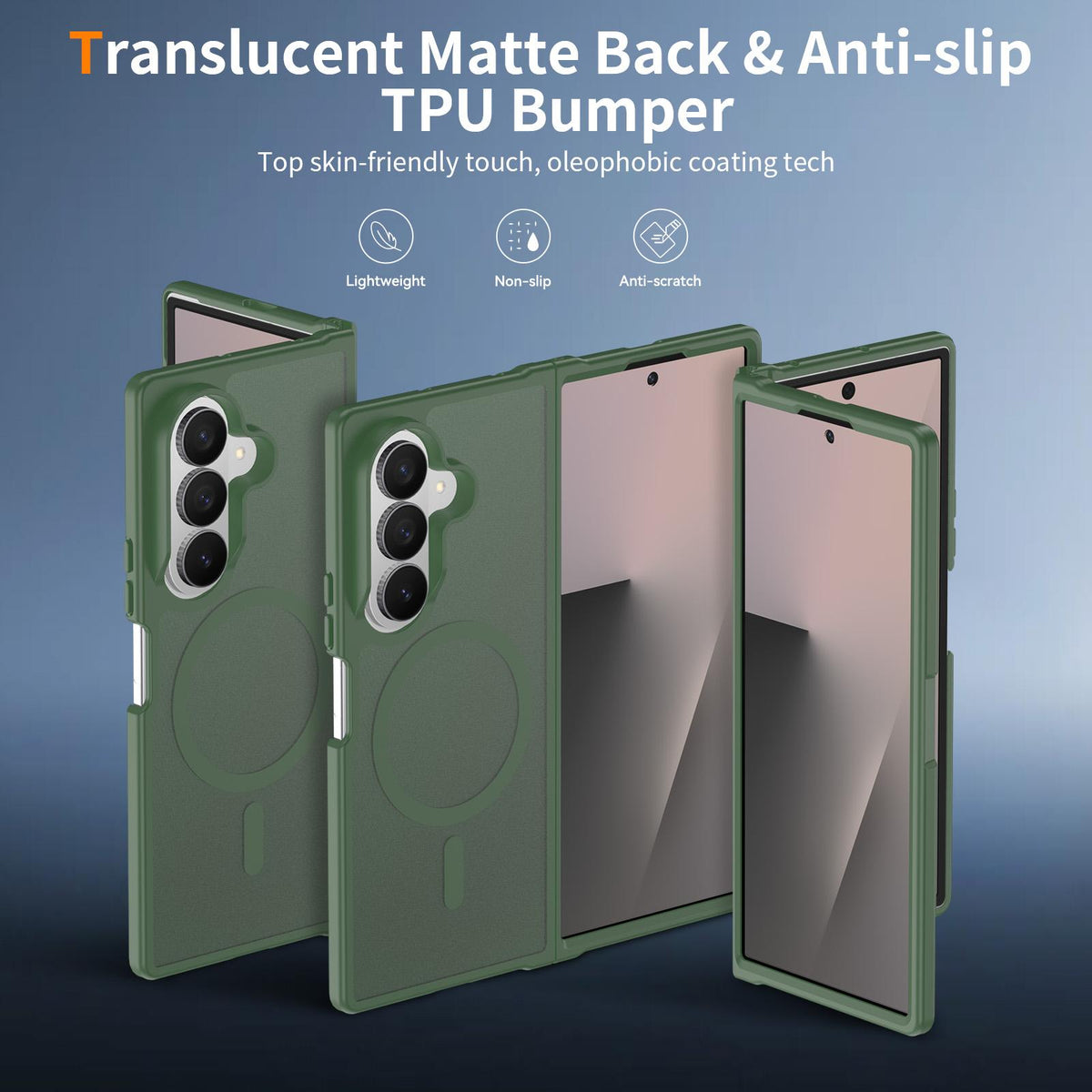 For Galaxy Z Fold8 Ultra 5G Skin Feel TPU Hybrid PC MagSafe Phone Case - Dark Green - EDA009867102G