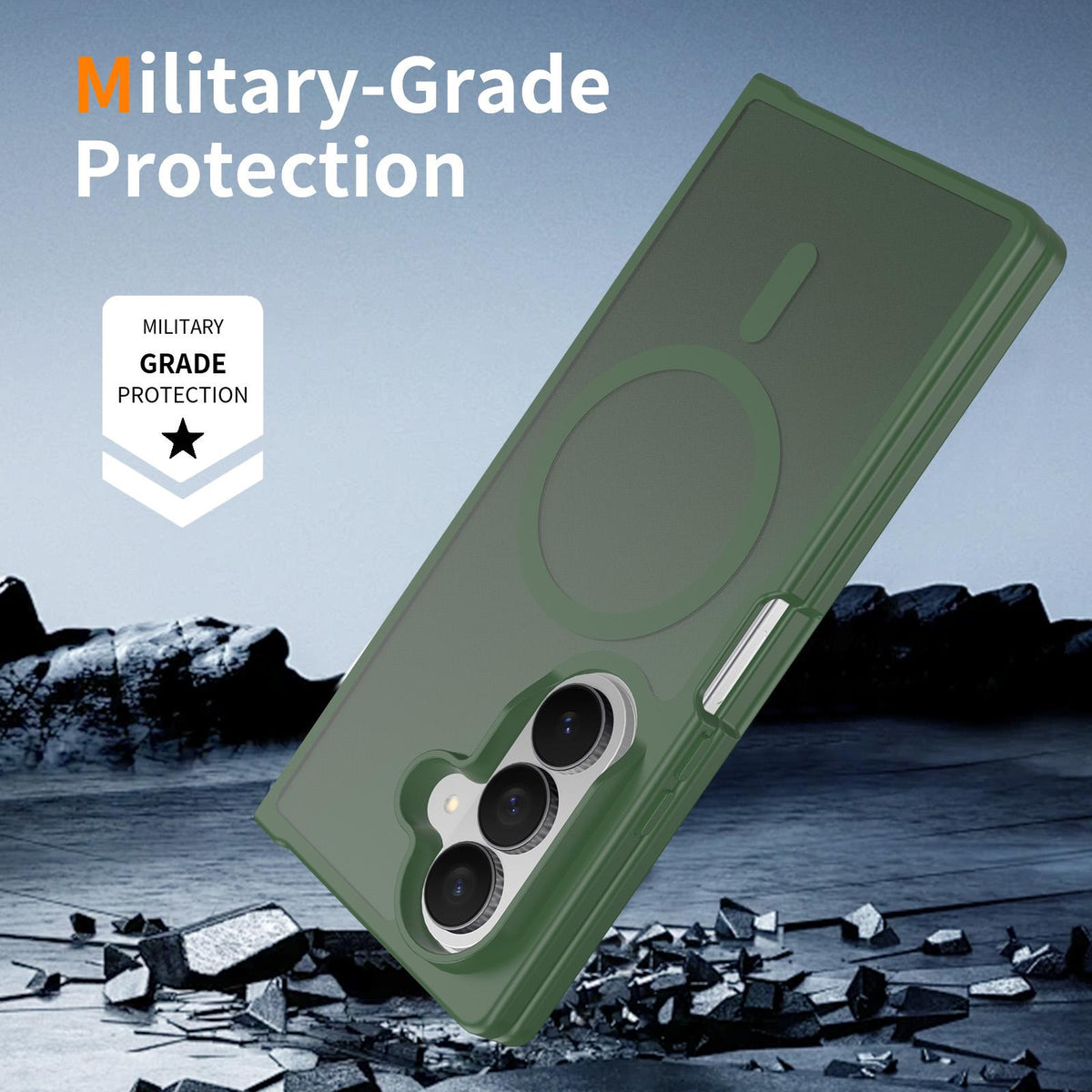 For Galaxy Z Fold8 Ultra 5G Skin Feel TPU Hybrid PC MagSafe Phone Case - Dark Green - EDA009867102G